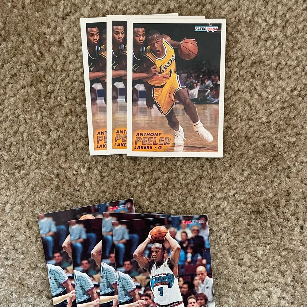Set of 10 Anthony Peeler basketball cards Grizzlies And Lakers - Picture 4 of 6